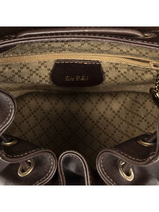 Gucci Mini Bamboo Backpack Dark Brown Calfskin Leather main image 6
